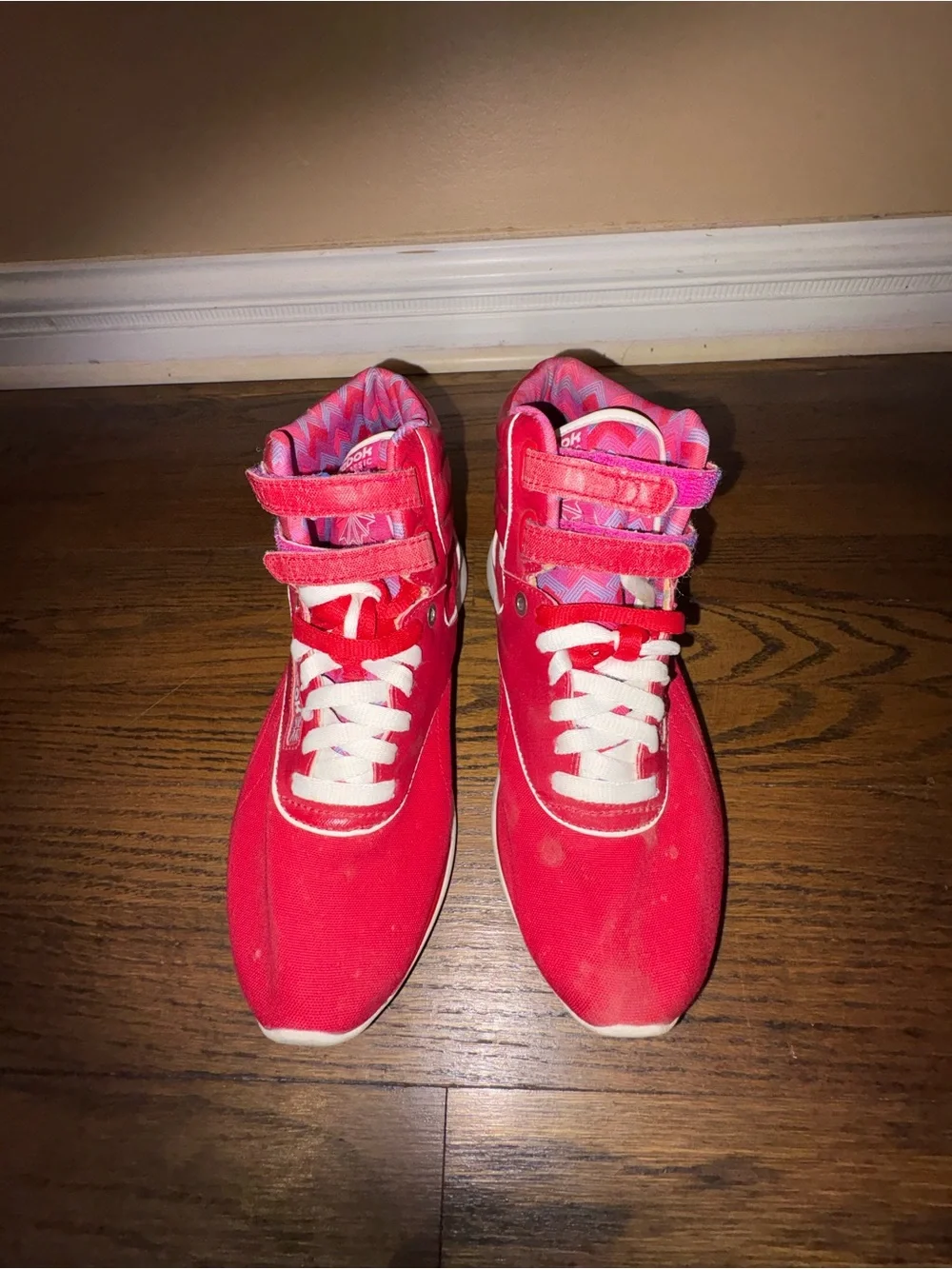 Reebok Kids Red High-Top Sneakers with White Laces